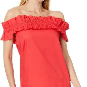 Lilly Pulitzer Coral Off-Shoulder Top